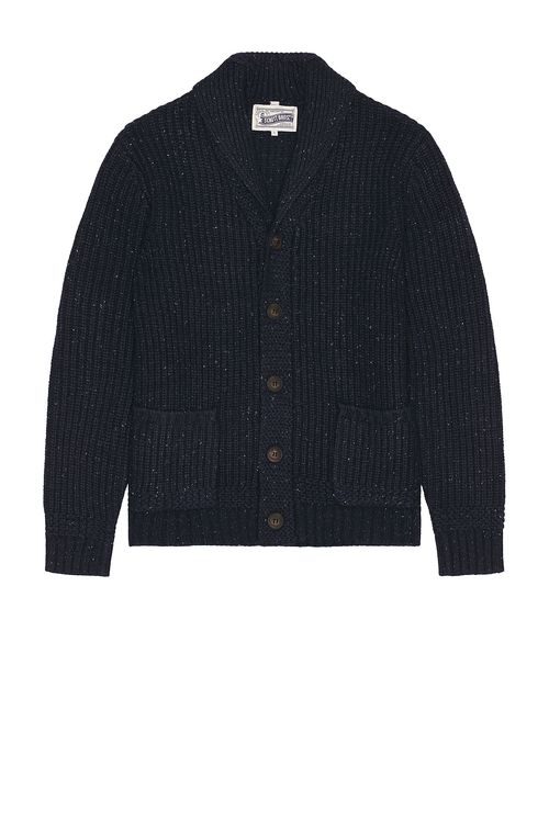 Schott Donegal Cardigan in Navy - Blue. XXL/2X also in L, M, S, XL/1X