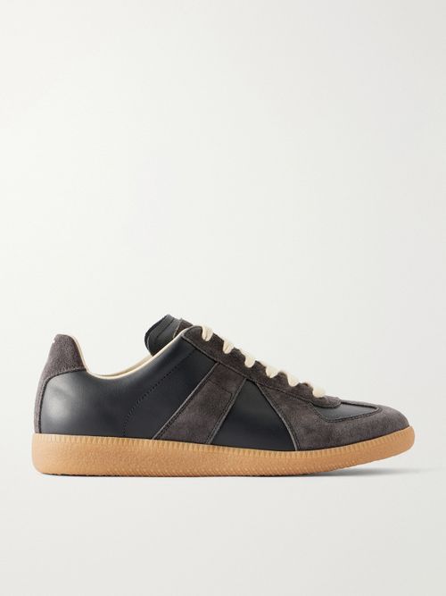 Replica Suede And Leather Sneakers - Chocolate
