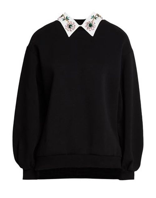 Woman Sweatshirt Black Size S Cotton, Polyester