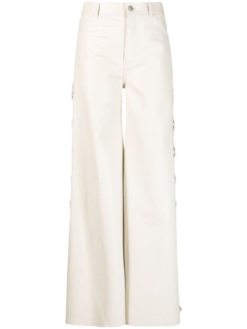 Lace-up leather trousers - 112 EDEN WHITE