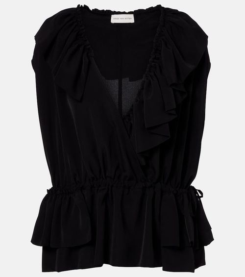 Ruffled jersey top