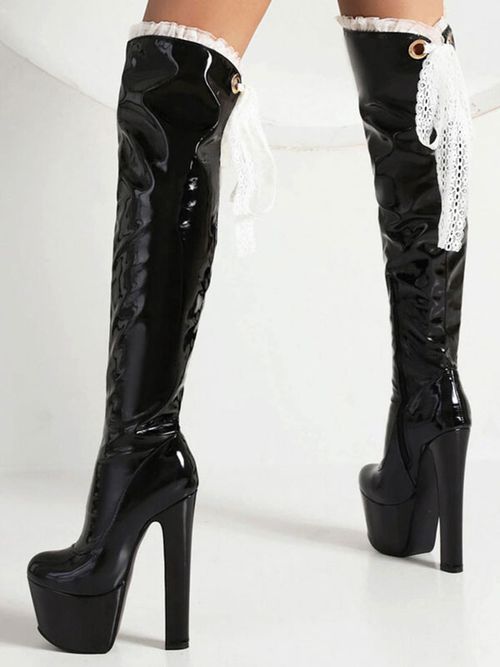 Women's Over The Knee Boots Stiletto Heel Platform Thigh High Boot