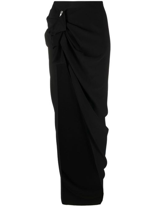 Asymmetric high-waist skirt - Black