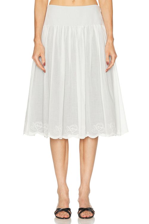 Mirror Palais Petal Lady Length Skirt in Antique White - White.  XS also in L