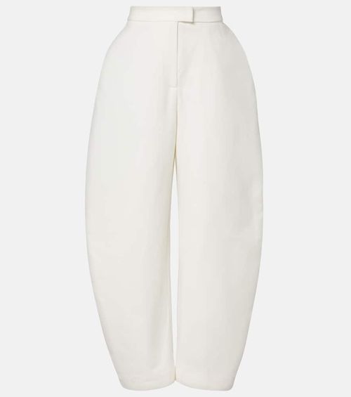 Róhe High-rise cotton barrel-leg pants