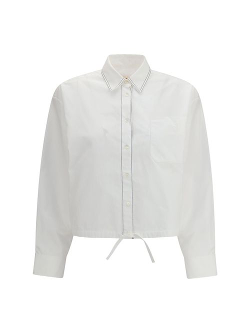 Cropped Cotton Shirt — White