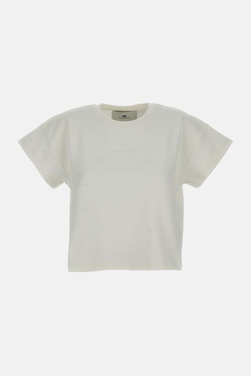 White Crewneck Logo Top
