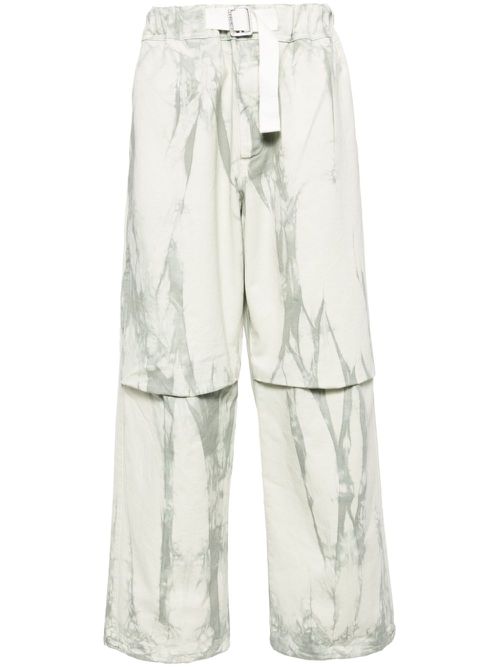 Tie-dye straight-leg trousers - Grey