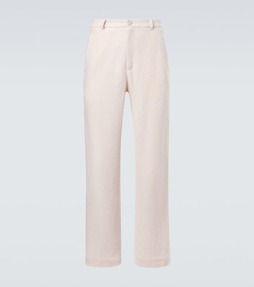Diamond cashmere straight-leg pants