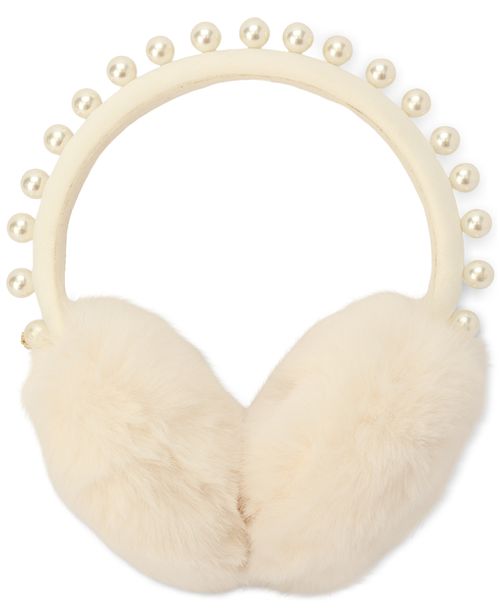Women's Embellished Ear Muffs - Cream