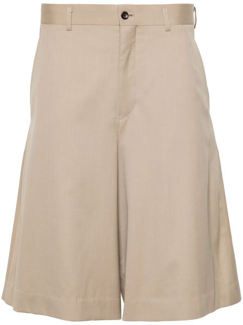 Two-way wool cotton shorts - Neutrals