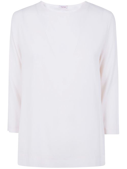 Rosso Puro 3/4 Sleeve Silk Blouse