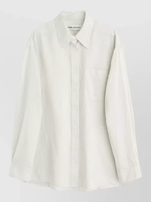 Our Legacy - long sleeve striped shirt chest pocket