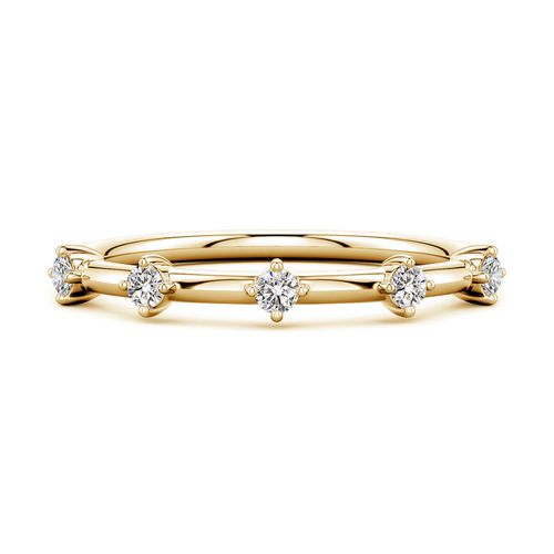 Angara 2 MM Round Diamond Five-Stone Station Ring in 14K Yellow Gold