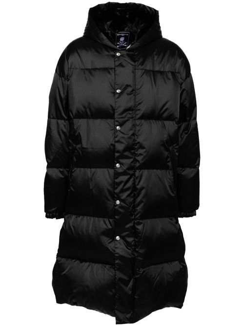 Logo-printed padded coat - Black