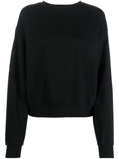 Relaxed-cut round-neck jumper - Black