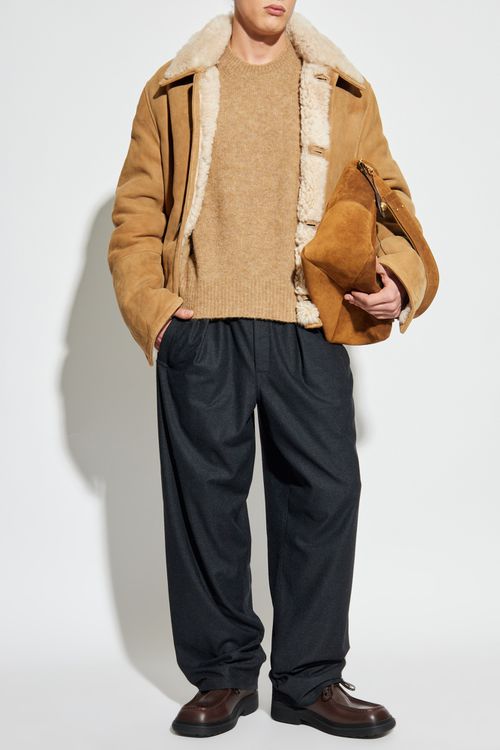 Crew Neck Sweater, Men's, Beige