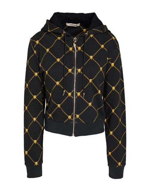 Woman Sweatshirt Black Size L Cotton, Elastane
