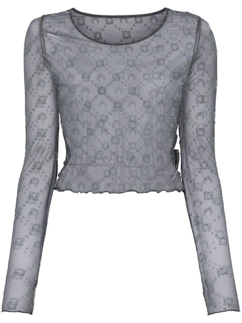 Moonogram mesh top - Grey