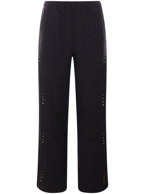Straight-leg cotton-blend trousers - Black