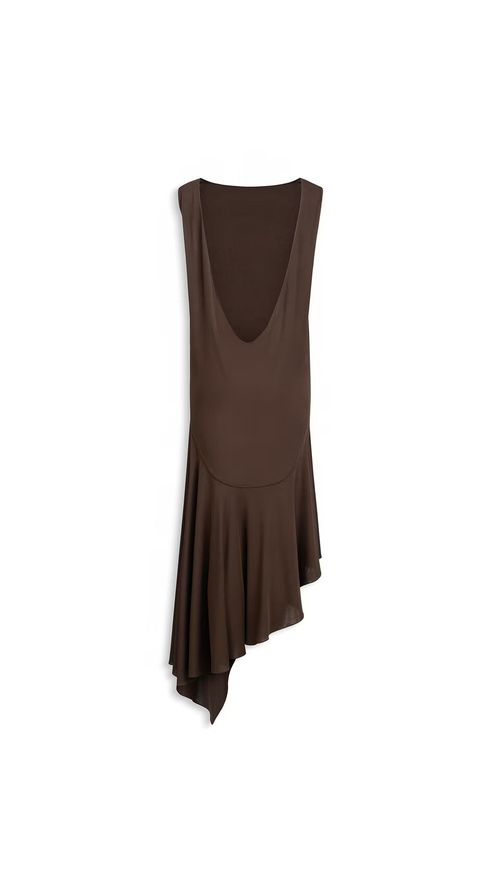 Maison Crêpe Jersey Backless Dress — Brown
