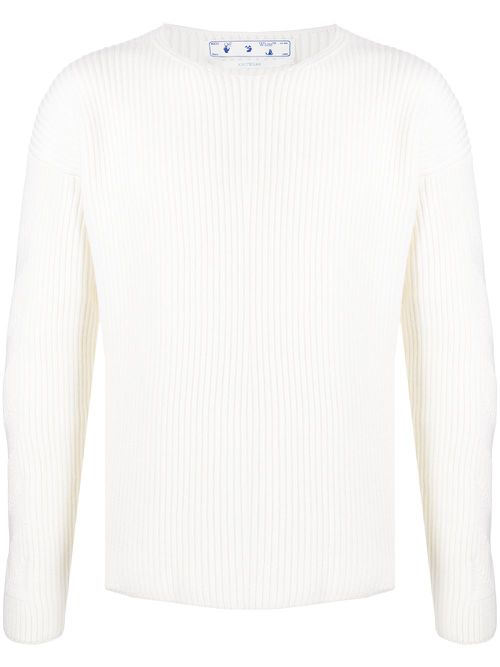 Ribbed-knit crew-neck jumper