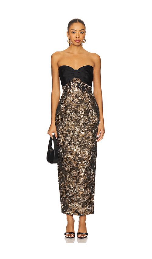 SAU LEE Jolene Mini Dress in Metallic Gold. 10. Also