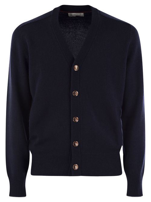 Alpaca, Cotton And Wool Cardigan With Metal Buttons