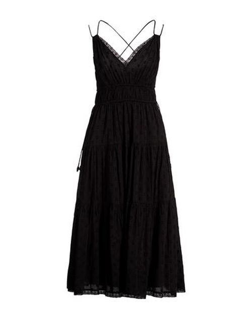 Woman Midi dress Black Size 2 Cotton