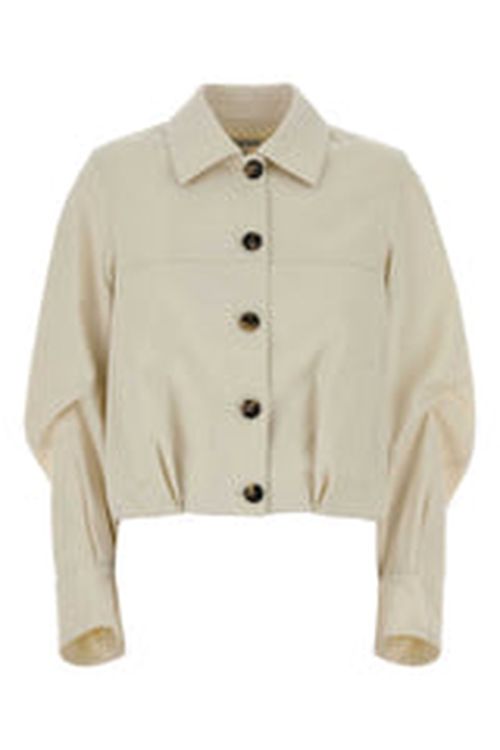 Cotton-Silk Blend Jacket — Ivory