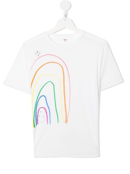 Rainbow-drawing T-shirt - White
