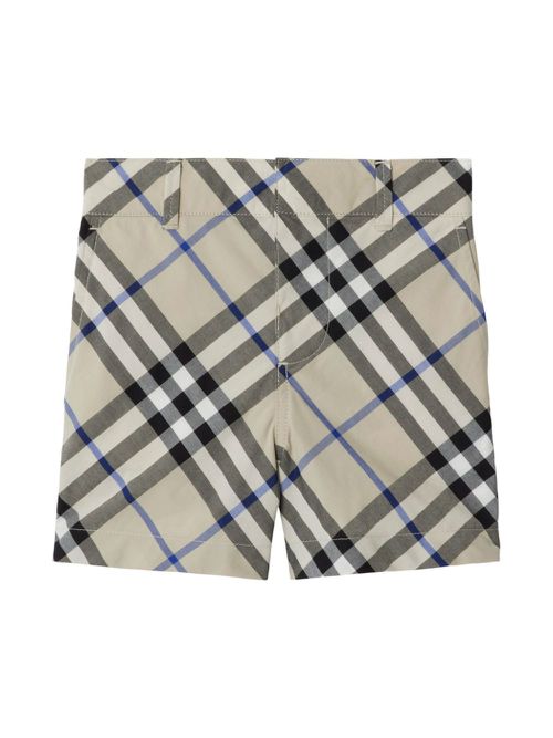 Checked cotton shorts - Neutrals