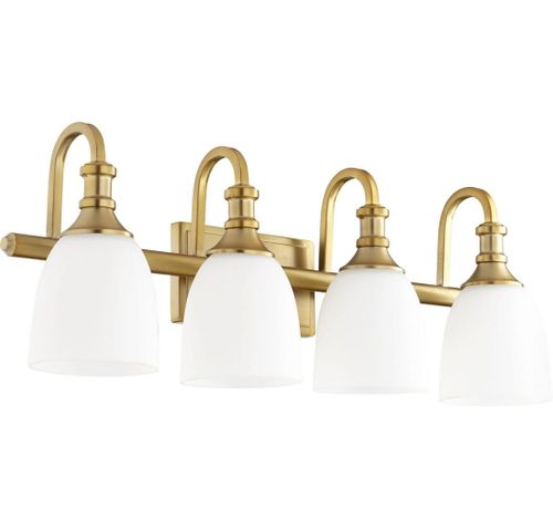 Aged Brass Four Light Vanity from the Richmond Collection