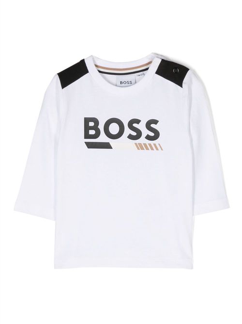 Logo-print long-sleeve top - White