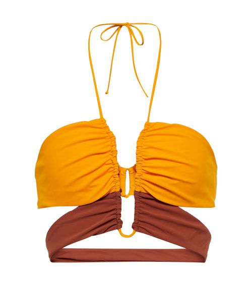 Exclusive to Mytheresa - Ruched halterneck bikini top