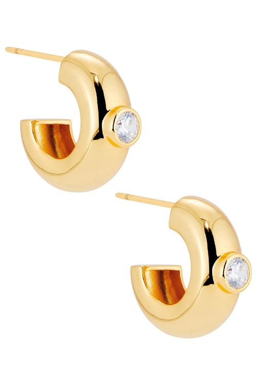 MEGA Large Cz Donut Earring in Metallic Gold