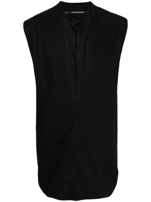 V-neck sleeveless gilet - Black