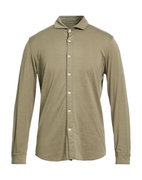Man Shirt Military green Size M Cotton, Elastane