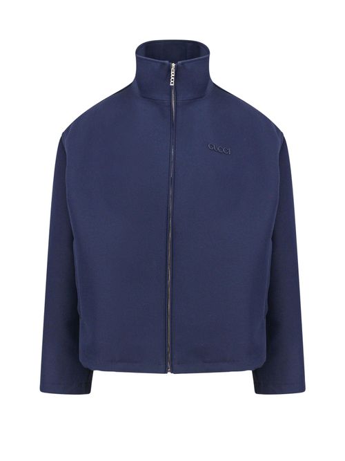 Wool blend jacket with patch