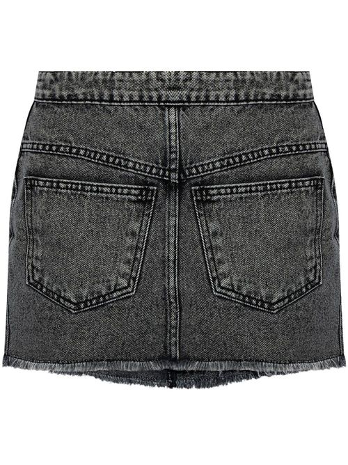Logo-patch denim skirt - Grey