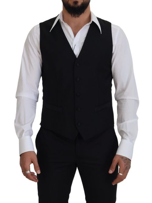 Virgin Wool Vest — Black