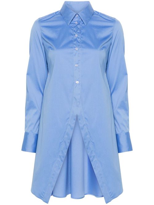 Godet cotton-blend shirt - Blue