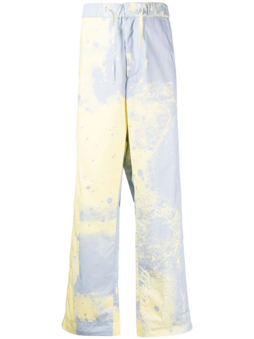 Spray-paint straight-leg trousers - Yellow
