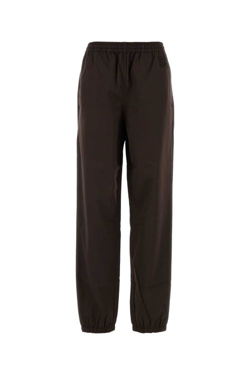 Cotton Twill Joggers — Brown
