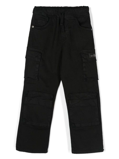 Twill-weave cargo trousers - Black