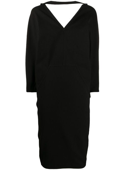 V-neck midi dress - Black