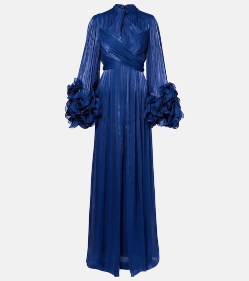 Draped ruffled gown
