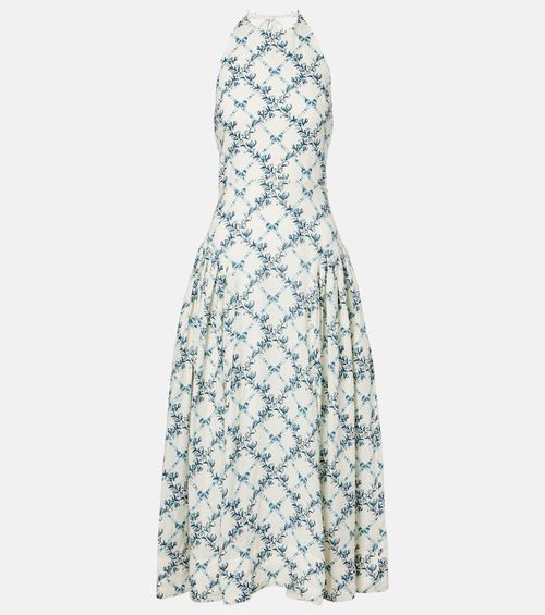 Balsa open-back linen midi dress