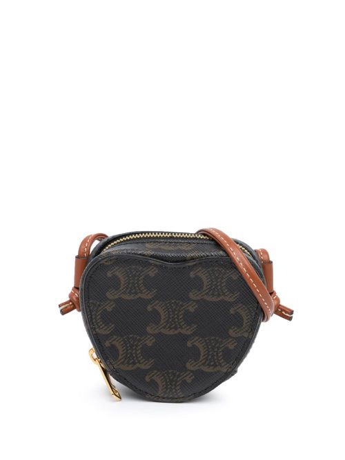 2021 Micro Triomphe Coated Canvas Heart crossbody bag - Brown