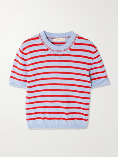 &Shona Striped Organic Cotton Top - Blue